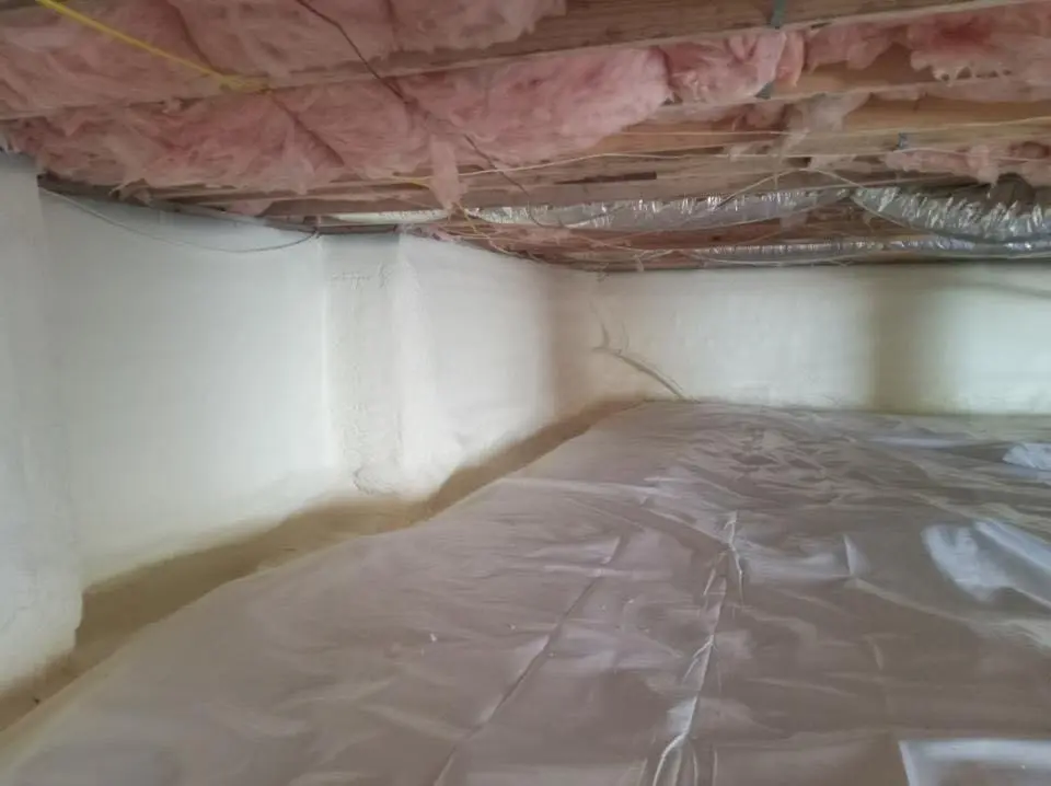 Crawl space encapsulation with closed-cell spray foam for Roof Waterproofing in St. Francis